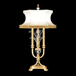 Beveled Arcs Candlestick Table Lamp - Gold Leaf / Off White
