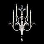 Beveled Arcs Candelabra Wall Sconce - Silver Leaf / Crystal