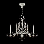 Beveled Arcs Style 6 Chandelier - Silver Leaf / Crystal