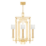 Cienfuegos Cage Chandelier - Gold Leaf / White