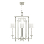 Cienfuegos Cage Chandelier - Silver Leaf / White