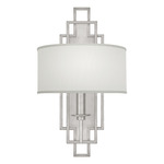 Cienfuegos Deco Wall Sconce - Silver Leaf / White