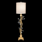 Crystal Laurel Cylinder Table Lamp - Champagne / Gold Leaf