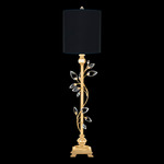 Crystal Laurel Cylinder Table Lamp - Black / Gold Leaf