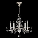 Crystal Laurel Chandelier - Silver Leaf / Crystal