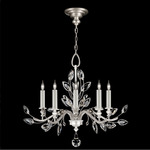 Crystal Laurel Chandelier - Silver Leaf / Crystal