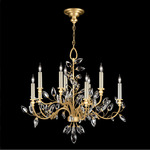 Crystal Laurel Chandelier - Gold Leaf / Crystal