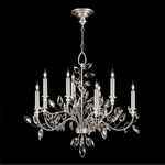 Crystal Laurel Chandelier - Silver Leaf / Crystal