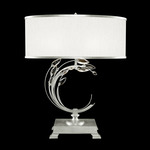 Crystal Laurel Table Lamp - White / Silver Leaf