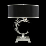 Crystal Laurel Table Lamp - Black / Silver Leaf