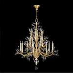 Crystal Laurel Dual Chandelier - Gold Leaf / Crystal