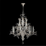 Crystal Laurel Dual Chandelier - Silver Leaf / Crystal