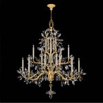 Crystal Laurel Foyer Chandelier - Gold Leaf / Crystal