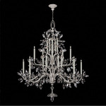 Crystal Laurel Foyer Chandelier - Silver Leaf / Crystal