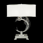 Crystal Laurel Table Lamp - White / Silver Leaf