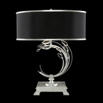 Crystal Laurel Table Lamp - Black / Silver Leaf