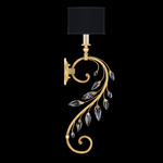 Crystal Laurel Wall Sconce - Black / Gold Leaf