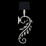 Crystal Laurel Wall Sconce - Black / Silver Leaf