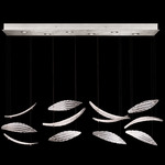 Elevate Plume Linear Pendant - Silver Leaf / Crystal White