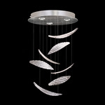 Elevate Plume Small Pendant - Silver Leaf / Crystal White