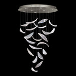 Elevate Plume Round Pendant - Silver Leaf / Crystal Dichroic