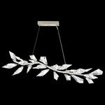 Foret Linear Pendant - Silver Leaf / Crystal
