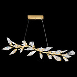 Foret Linear Pendant - Gold Leaf / Crystal