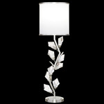 Foret Console Table Lamp - Silver Leaf / White / Silver Leaf