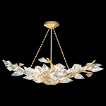 Foret Bowl Chandelier - Gold Leaf / Crystal