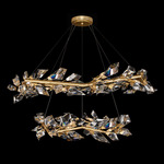 Foret Duo Pendant - Gold Leaf / Crystal