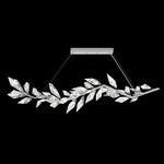 Foret Linear Pendant - Silver Leaf / Crystal