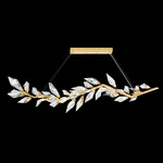 Foret Linear Pendant - Gold Leaf / Crystal