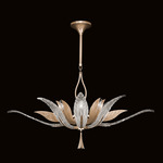 Plume Oblong Chandelier - Gold Leaf / Crystal White