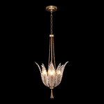 Plume Pendant - Gold Leaf / Crystal White