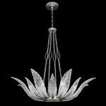 Plume Bowl Chandelier - Silver Leaf / Crystal White