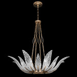 Plume Bowl Chandelier - Gold Leaf / Crystal White