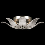 Plume Flush Ceiling Light - Silver Leaf / Crystal White