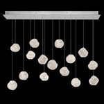 Vesta Linear Multi Light Pendant - Silver Leaf / White