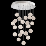 Vesta Round Multi Light Pendant - Silver Leaf / White