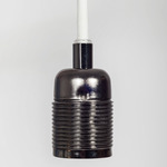 E27 Pendant - Black Chrome and White