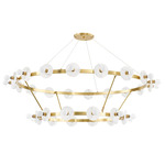 Austen 2-Tier Chandelier - Aged Brass / Alabaster