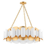 Banks Chandelier - Gold Leaf / White