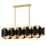 Banks Linear Chandelier - Gold Leaf / Black