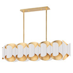 Banks Linear Chandelier - Gold Leaf / White