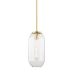 Bennett Jar Pendant - Aged Brass / Clear