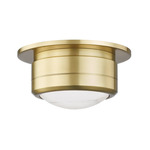 Greenport Flush Ceiling Light - Aged Brass / Alabaster
