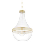 Hagen Pendant - Aged Brass / Clear