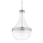 Hagen Pendant - Polished Nickel / Clear