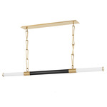 Huntington Linear Pendant - Aged Old Bronze / Black / White