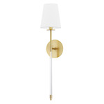 Niagra Crystal Wall Sconce - Aged Brass / Belgian Linen